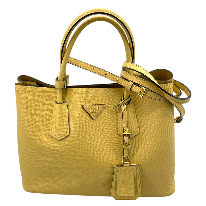 PRADA イエロー レザー ハンドバッグ PRADA イエロー レザー ハンドバッグ