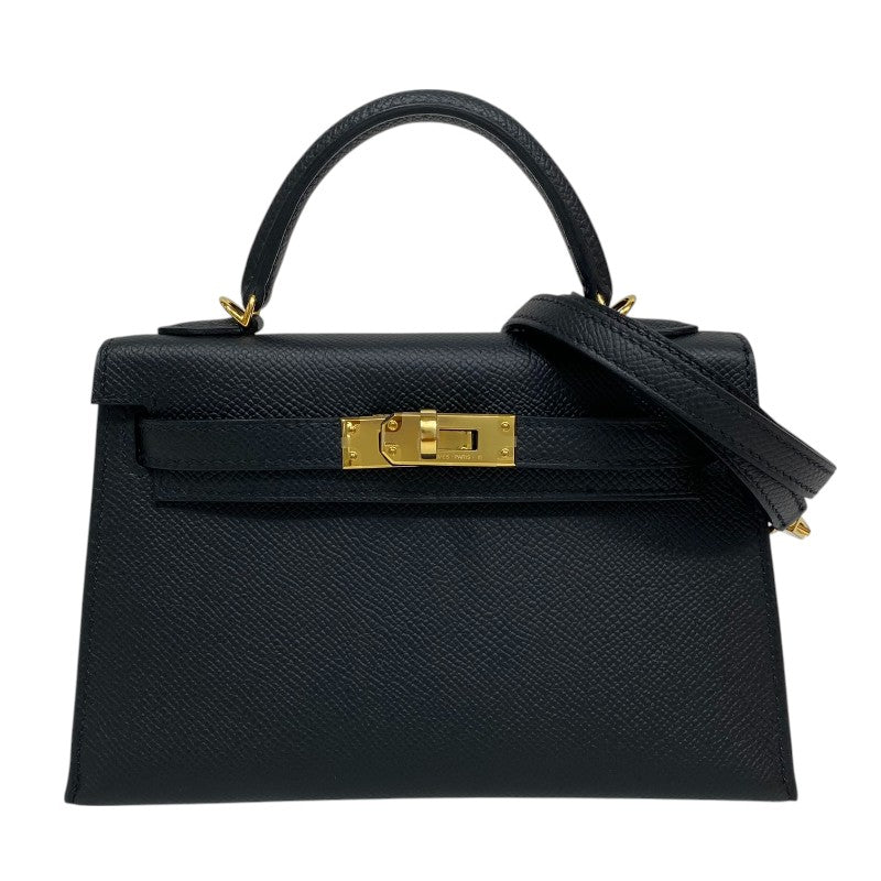 エルメス HERMES ミニケリー2 W刻 ブラック ゴールド金具