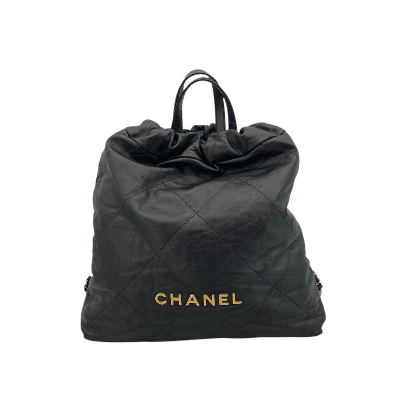 シャネル CHANEL シャネル22ラージ AS3313 ブラック×GD金具