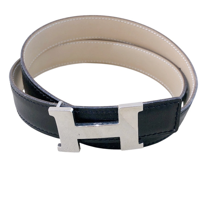 エルメス HERMES コンスタンスベルト　68cm ▢E刻 ブラック/SV金具 ボックスカーフ レディース ベルト エルメス HERMES コンスタンスベルト 68cm ▢E刻 ブラック/SV金具