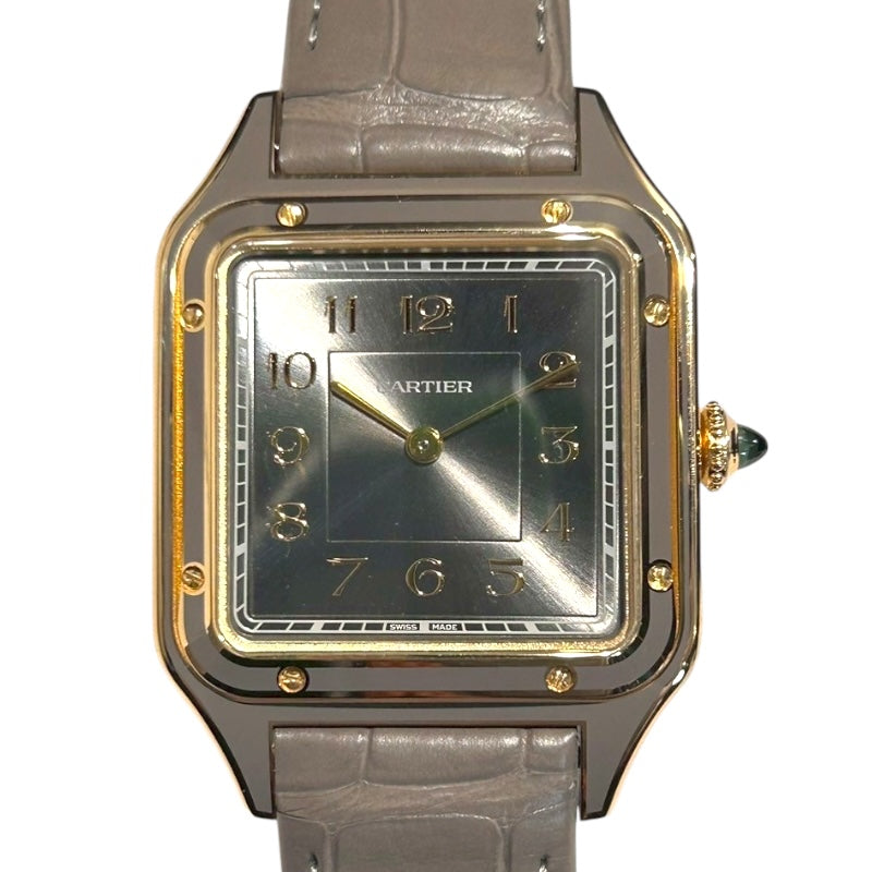カルティエ Cartier サントスデュモンLM WGSA0097 YG/革 手巻き