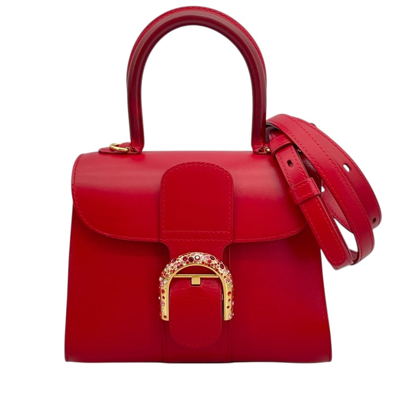 デルヴォー DELVAUX ブリヨンミニ レッド ラインストーン/レザー