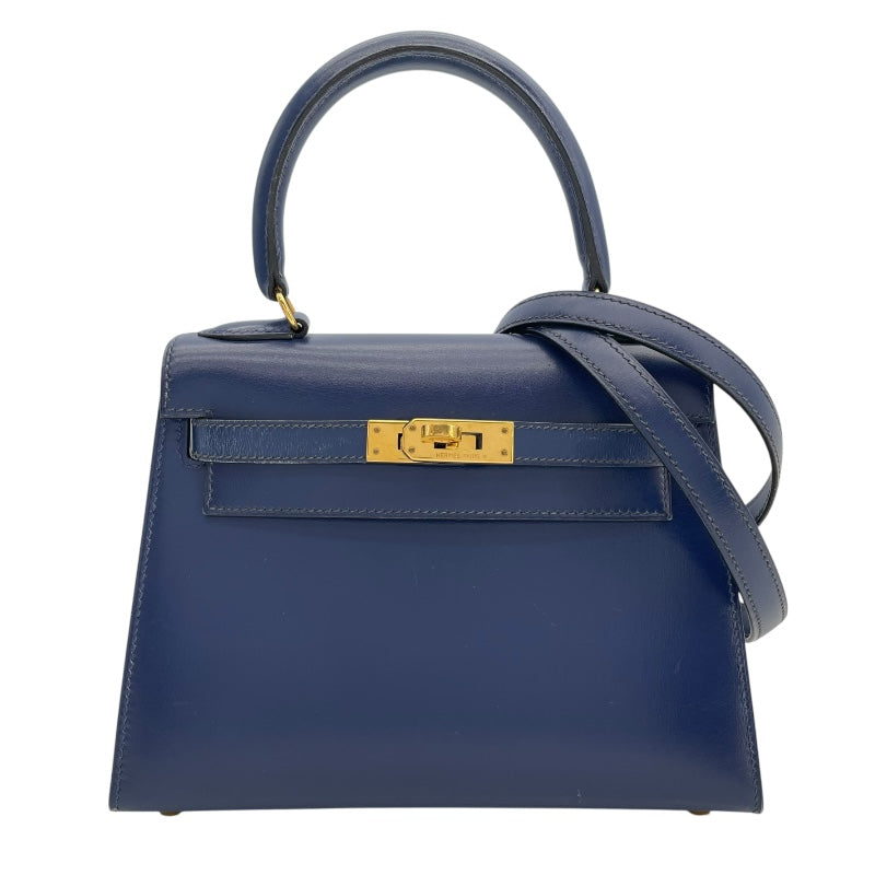 エルメス HERMES ミニケリー 〇Y刻 ブルーサフィール ゴールド