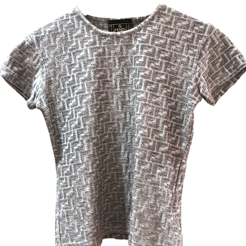 フェンディ FENDI ズッカ柄Tシャツ グレー ナイロン ナイロン