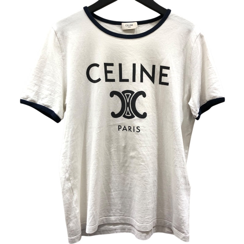 CELINE ロゴプリント ホワイトTシャツ セリーヌ CELINE ロゴプリントTシャツ 2X372671Q ホワイト