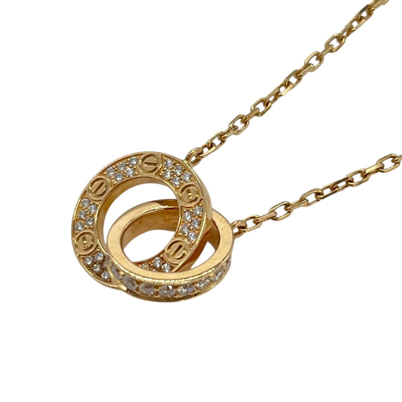 カルティエ Cartier ラブサークルネックレスフルダイヤ ピンクゴールド