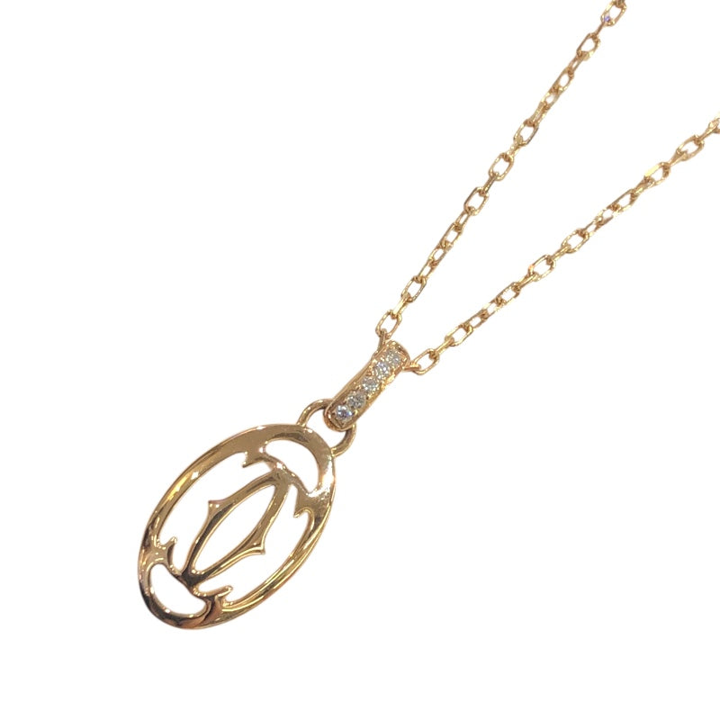 カルティエ Cartier ロゴ ドゥーブル ダイヤモンド ネックレス K18PG