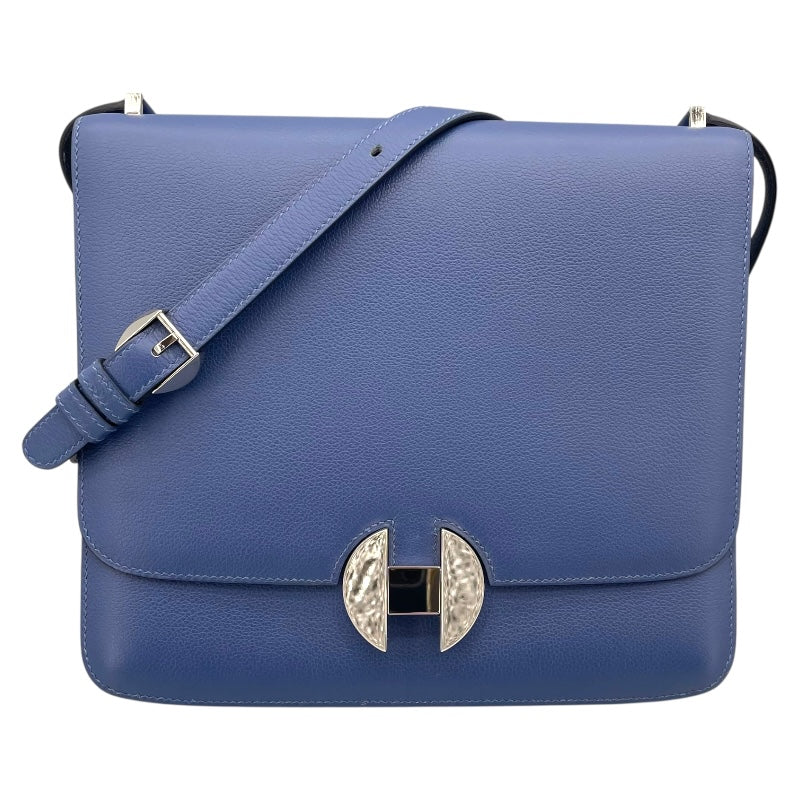 【新品・未使用】HERMES エルメス カルメンチータ レザーシルバー 水色 新品・未使用】HERMES エルメス カルメンチータ レザーシルバー 水色