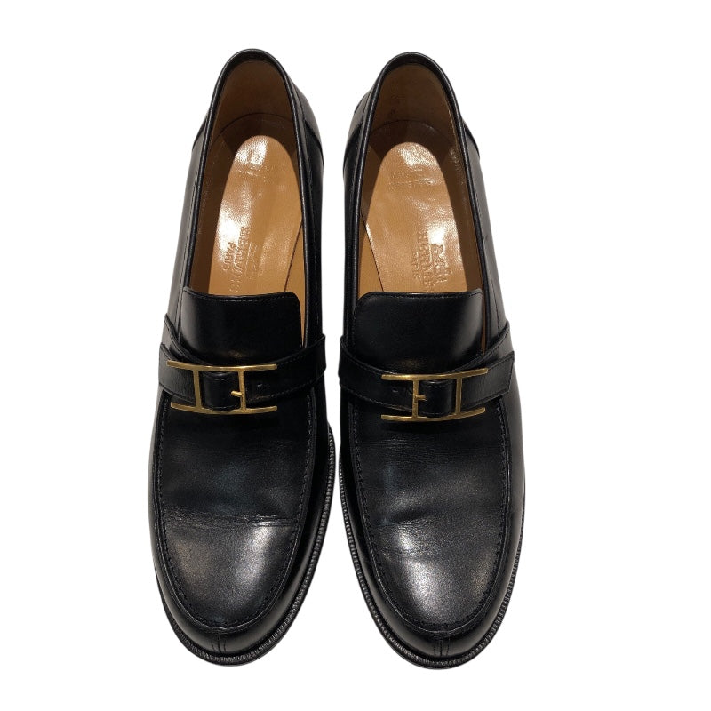 HERMES ブラック ローファー