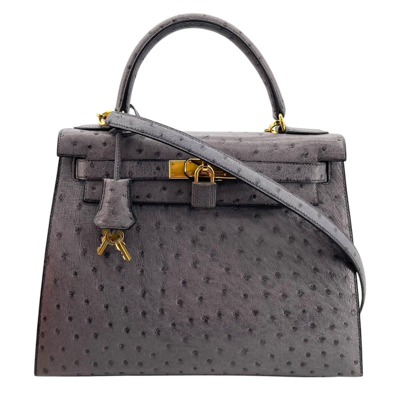 エルメス HERMES ケリー28 外縫い □C刻 グリアガット
