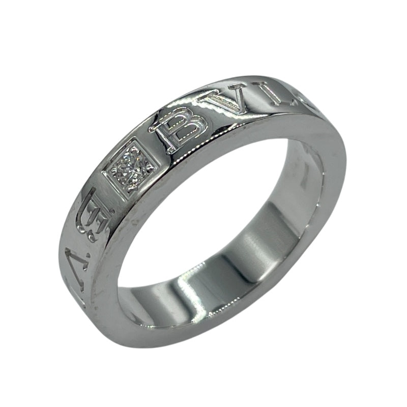 BVLGARI ブルガリ 750 ホワイトゴール ダブルロゴ リング 9.5号