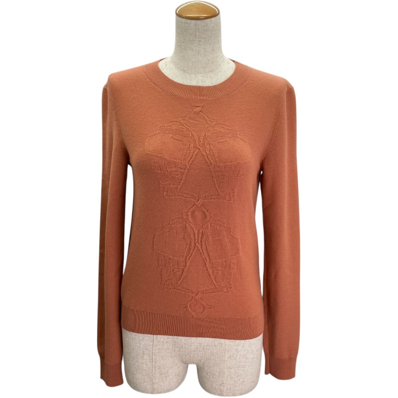 Hermes カシミヤ混セーター エルメス HERMES カシミヤ混ニットセーター オレンジ ウール
