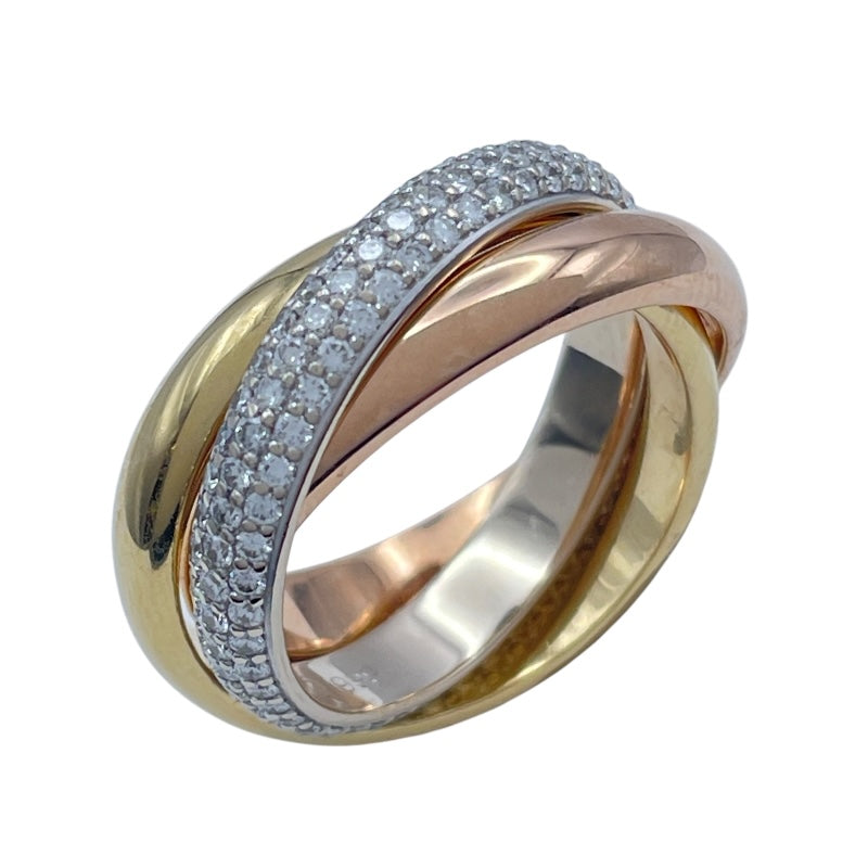 Cartier カルティエ 750 ダイヤモンド トリニティ リング #52 カルティエ Cartier トリニティダイヤリング ゴールド/ホワイト