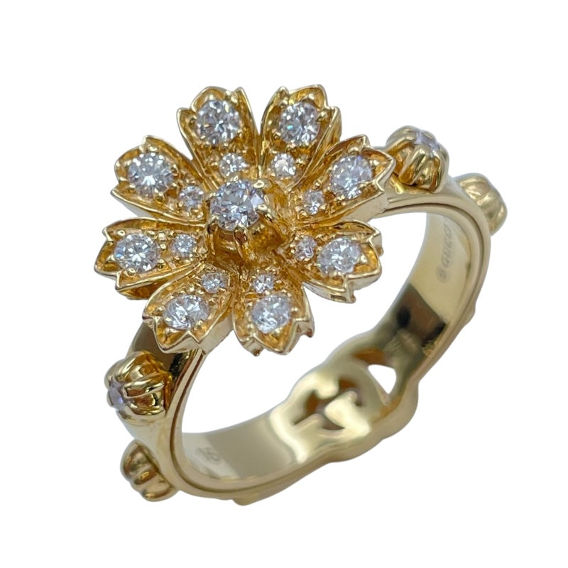 グッチ 14号 フローラ 750 リング ダイヤ K18YG ゴールド 3755 グッチ 14号 フローラ 750 リング ダイヤ K18YG ゴールド 3755