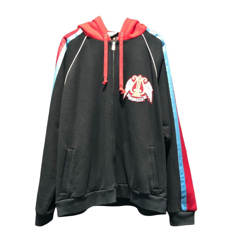 グッチ GUCCI ロゴパッチジップアップパーカー 576062 ブラック