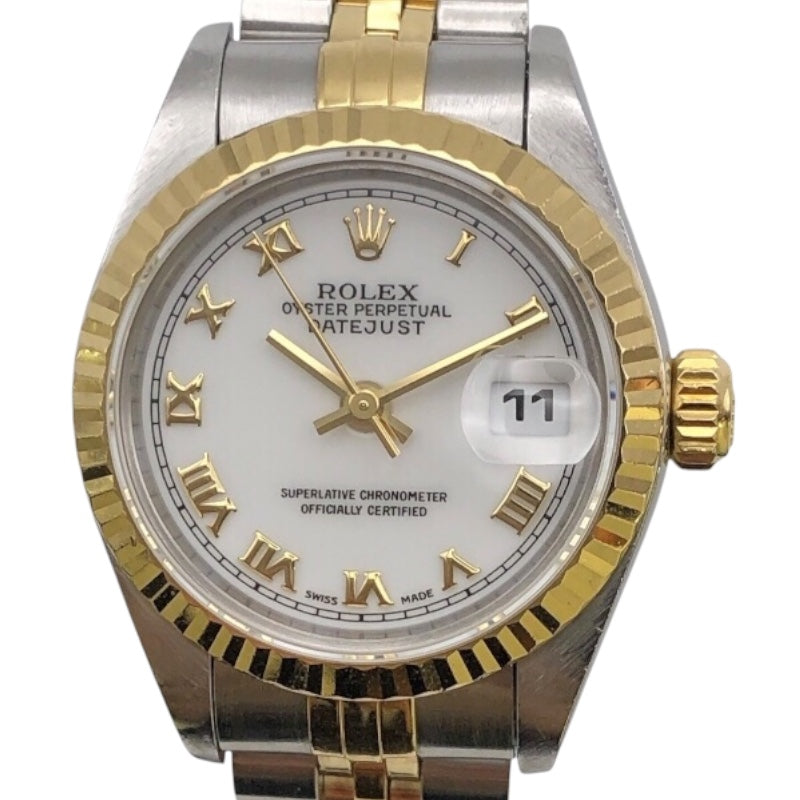 ROLEX デイトジャスト 69173 2コマ SS*K18YG ロレックス ROLEX デイトジャスト 69173 ホワイト K18YG/SS