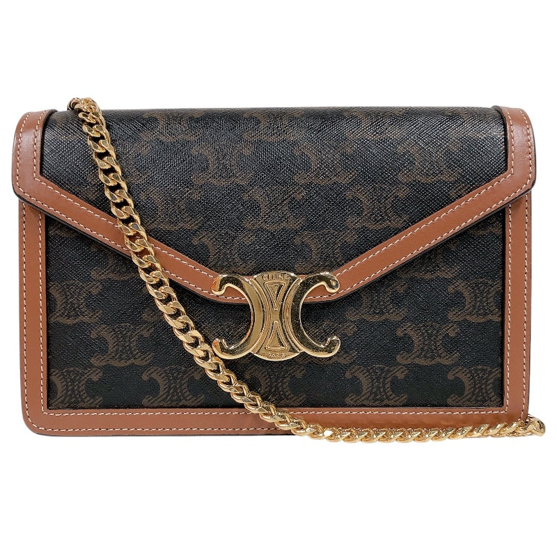 ［こーこま］CELINE セリーヌ チェーンショルダーバッグ CELINE セリーヌ ショルダーバッグ Celine Logo Triomphe Chain