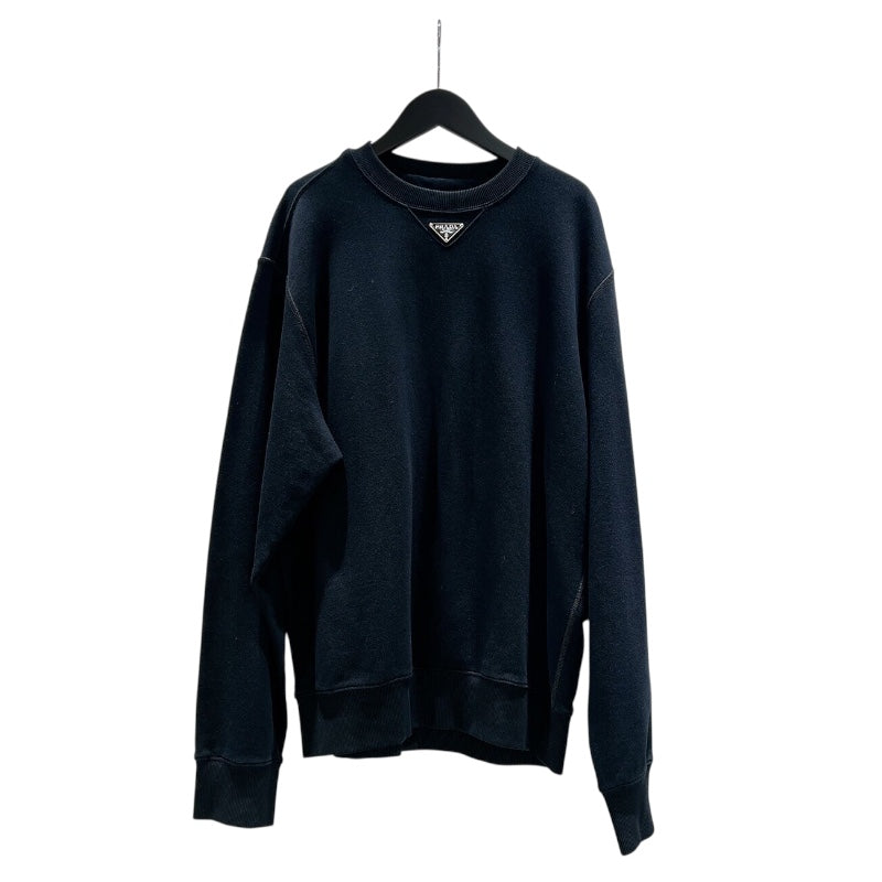 PRADA トライアングルロゴ　ブラック ロゴスウェット XS ポケット付き PRADA トライアングルロゴ ブラック ロゴスウェット XS ポケット付き