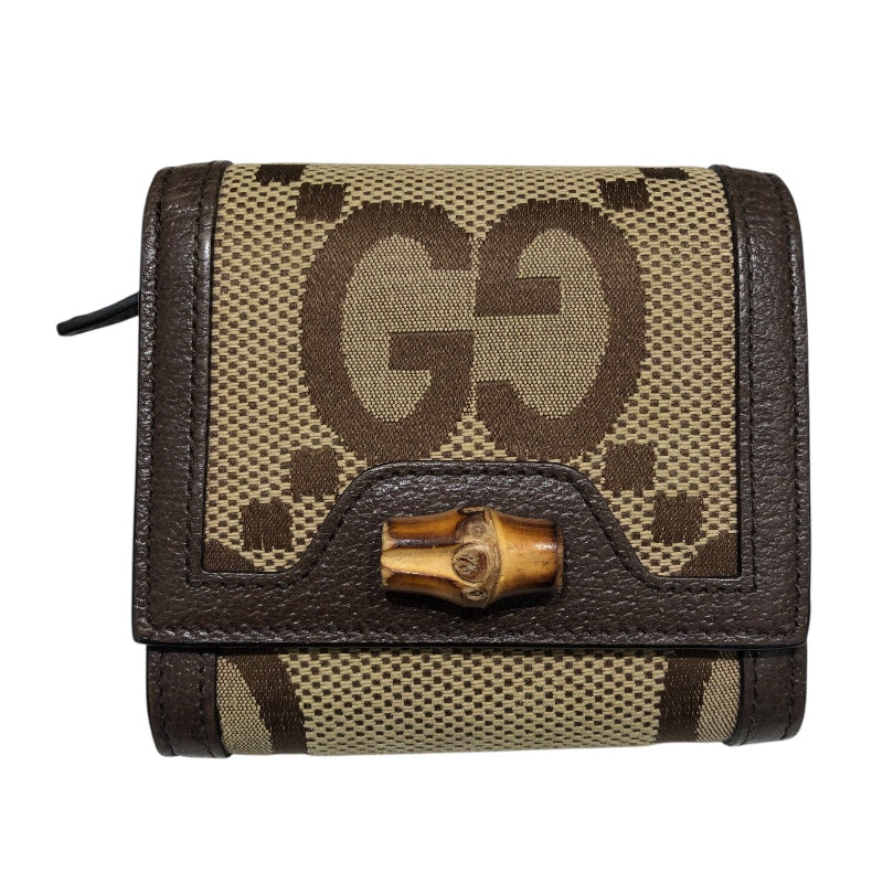グッチ GUCCI バンブーコンパクトウォレット 658635 ベージュ バンブー