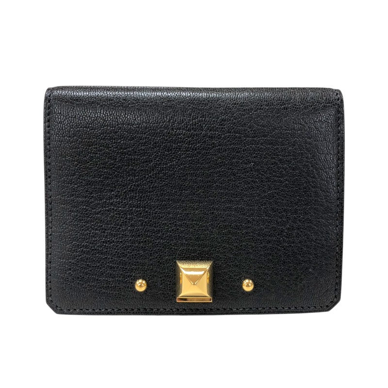 エルメス HERMES メドール カードケース B刻 ブラック ゴールド金具