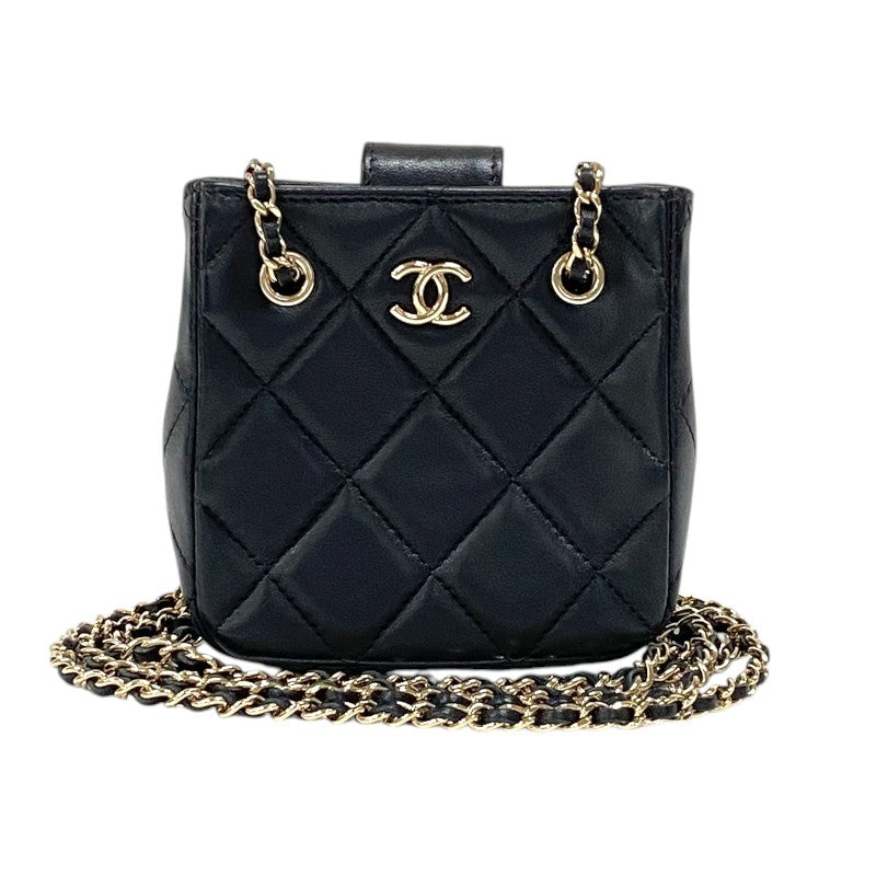 【極美品】CHANELミニマトラッセ クラシック ラムスキン ゴールド金具 CHANEL/シャネル ミニマトラッセチェーンショルダーバッグ