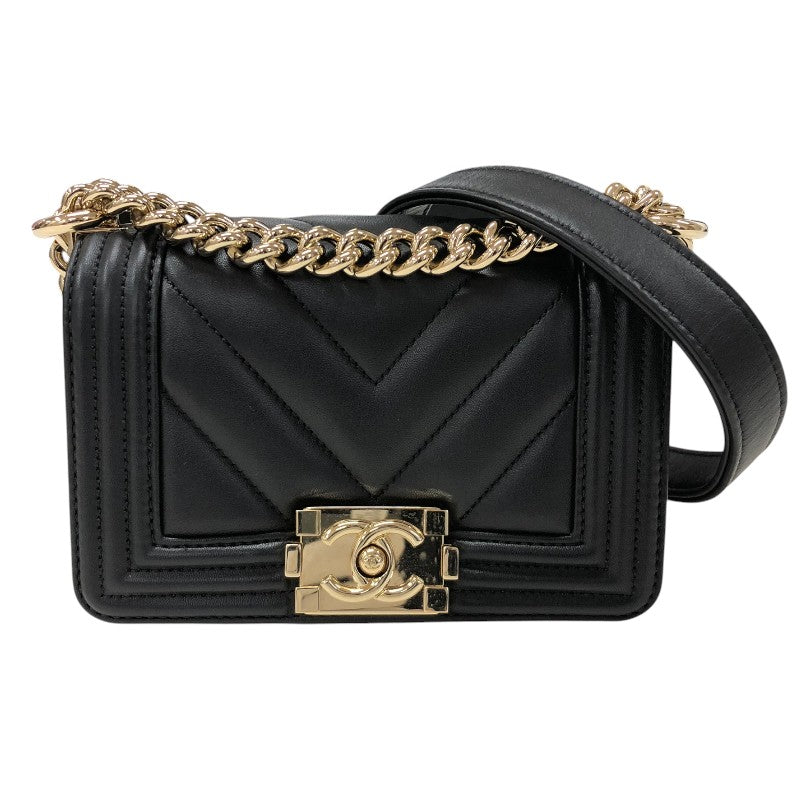 シャネル CHANEL ボーイシャネルミニ Vステッチ A67364 ブラック