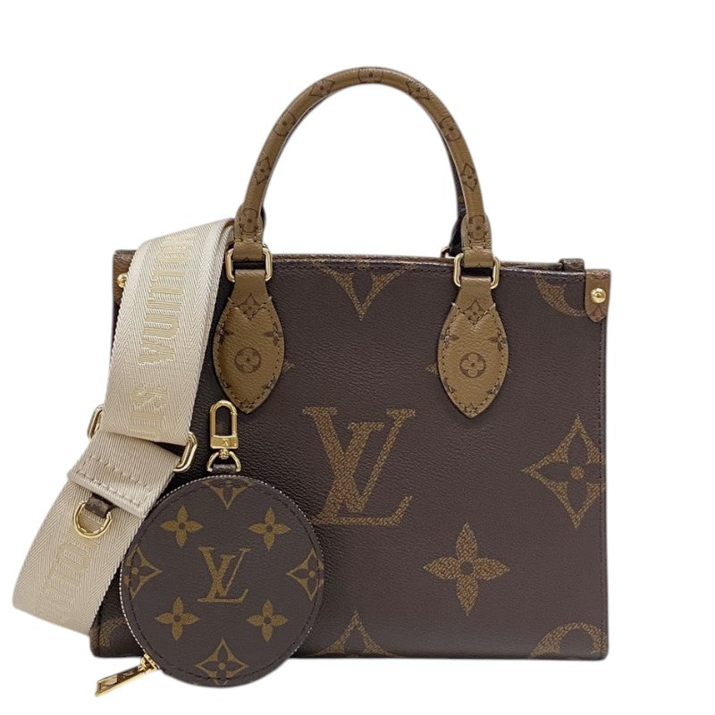 Louis Vuitton ハンドバッグ。バッグ ダークブラウン ルイ・ヴィトン LOUIS VUITTON オンザゴーPM M46373 モノグラム