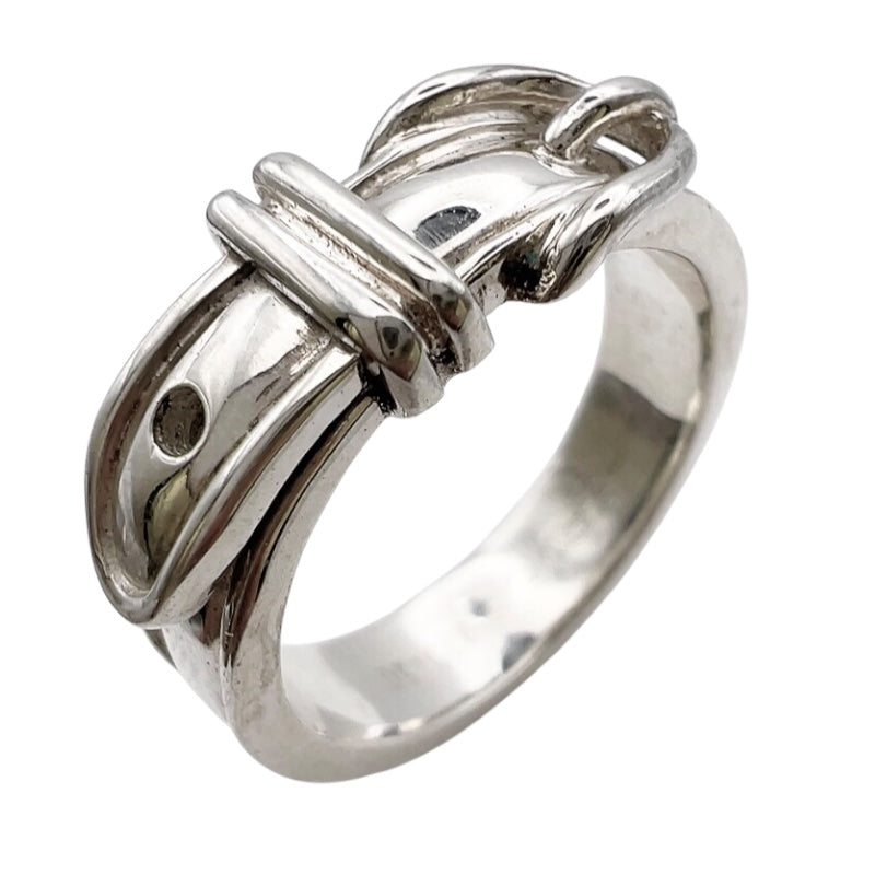 HERMES エルメス サンチュール ベルトモチーフ リング K18xSV925 エルメス リング ベルト サンチュール ヴィンテージ YG #49