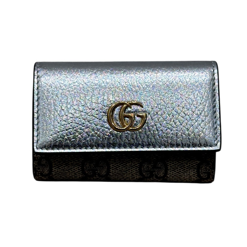 グッチ GUCCI ダブルG キーケース 456118 シルバー GGスプリーム