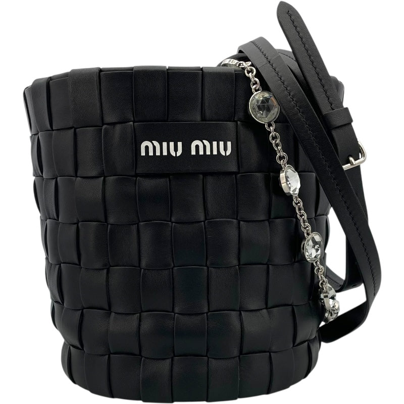 miu miu ブラックレザーショルダーバッグ 優雅で上品な魅力≪Miu Miu