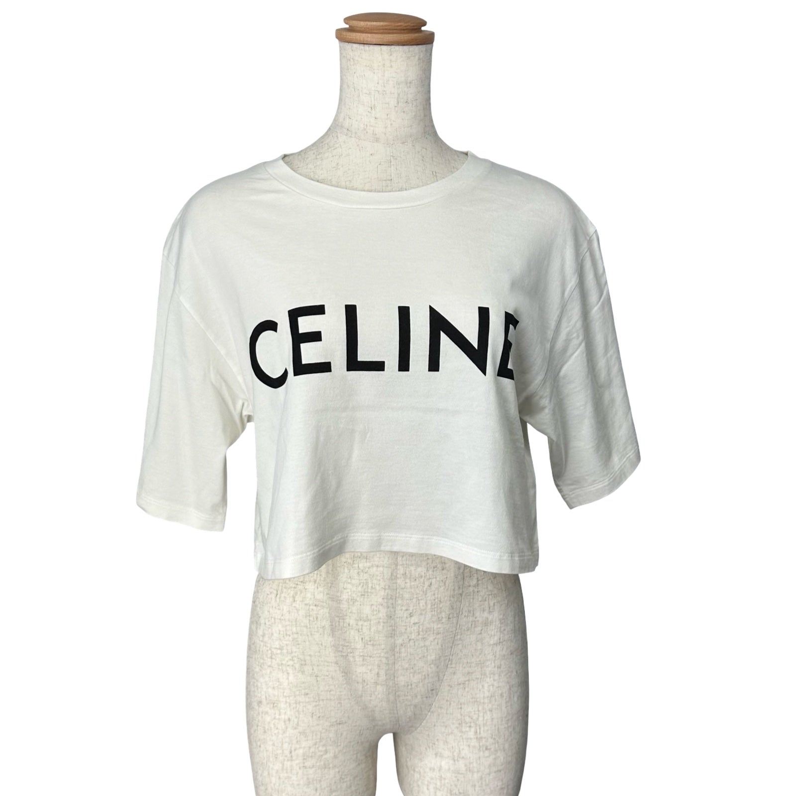 セリーヌ CELINE フロントロゴクロップド半袖Tシャツ 2V761671Q 