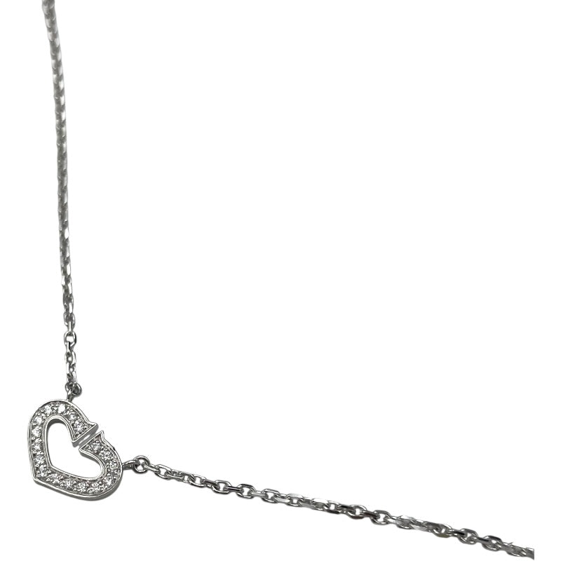 カルティエ　Cハート　ダイヤモンド　ネックレス　ホワイトゴールド カルティエ Cartier Cハートダイヤネックレス ホワイトゴールド 750WG