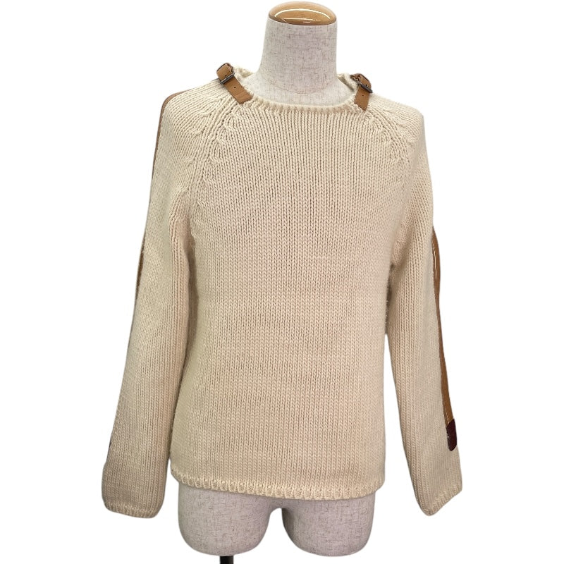 グッチ GUCCI レザーベルト装飾ニットセーター 683716 アイボリー