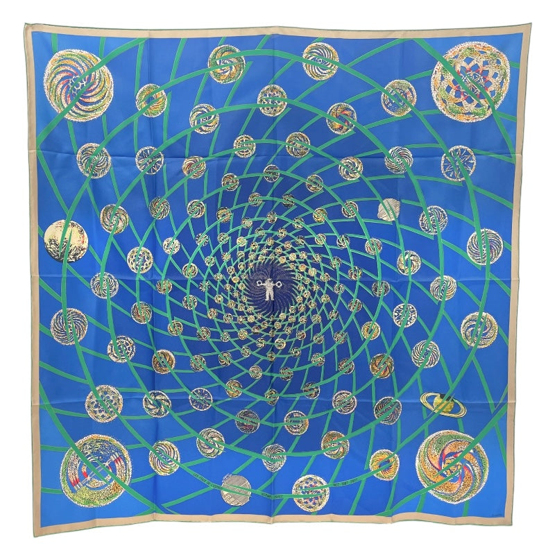 HERMES エルメス LES MUSEROLLES 鼻革 カレ90 ブルー系 HERMES エルメス LES MUSEROLLES 鼻革 カレ90 ブルー系