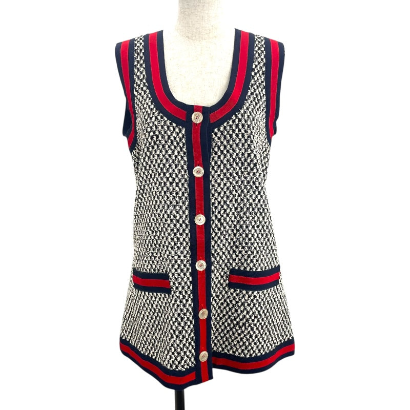 グッチ GUCCI シェリーラインツイードベスト 472101 ブラック ツイード
