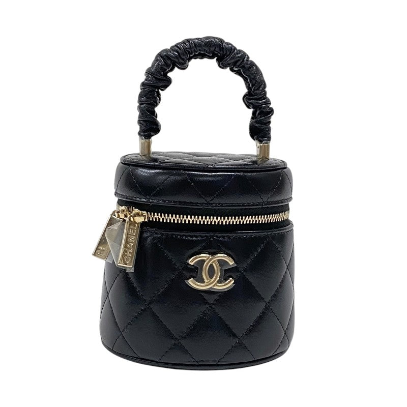 シャネル CHANEL ミニ バニティケース AP2729 ブラック ゴールド金具