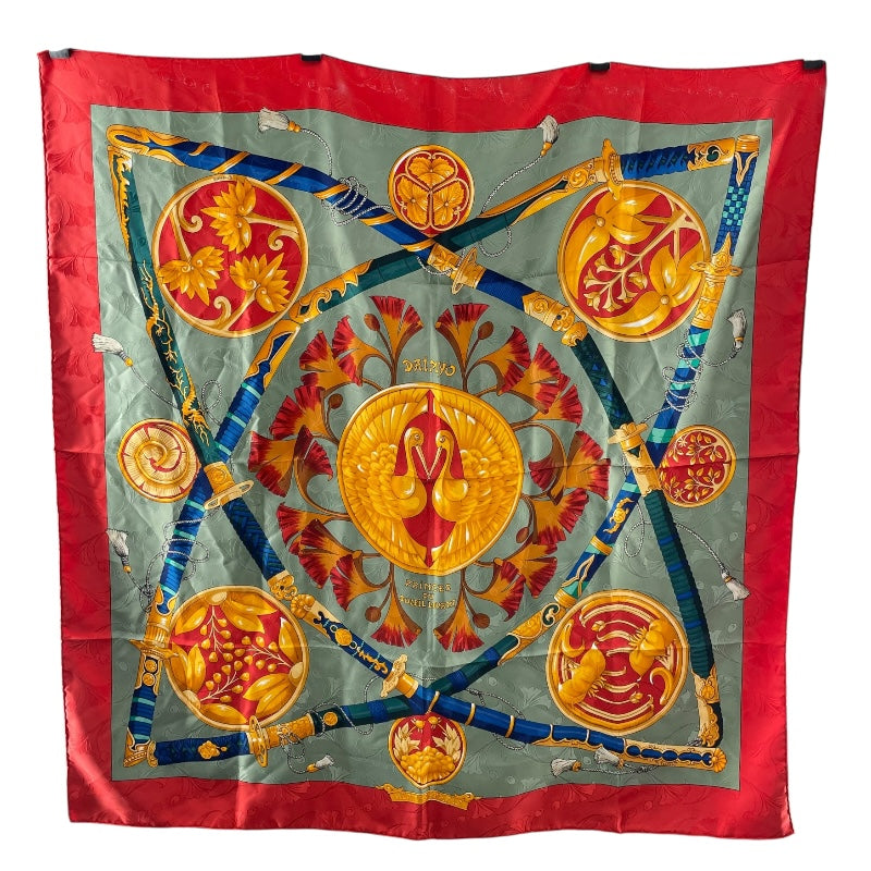 は*ん様 HERMES　エルメス　スカーフ　カレ90 LE ROY SOLEIL エルメス HERMES カレ90 PRINCES DU SOLEIL LEVANT マルチカラー