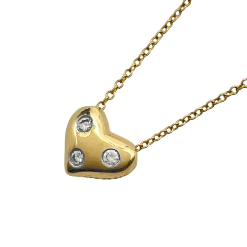 ティファニー TIFFANY＆CO ドッツハートネックレス ゴールド K18/Pt950 