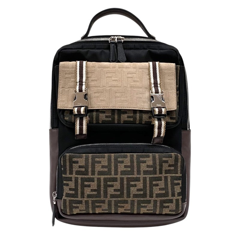 フェンディ FENDI ズッカ リュックサック 7VZ047 ブラック シルバー 