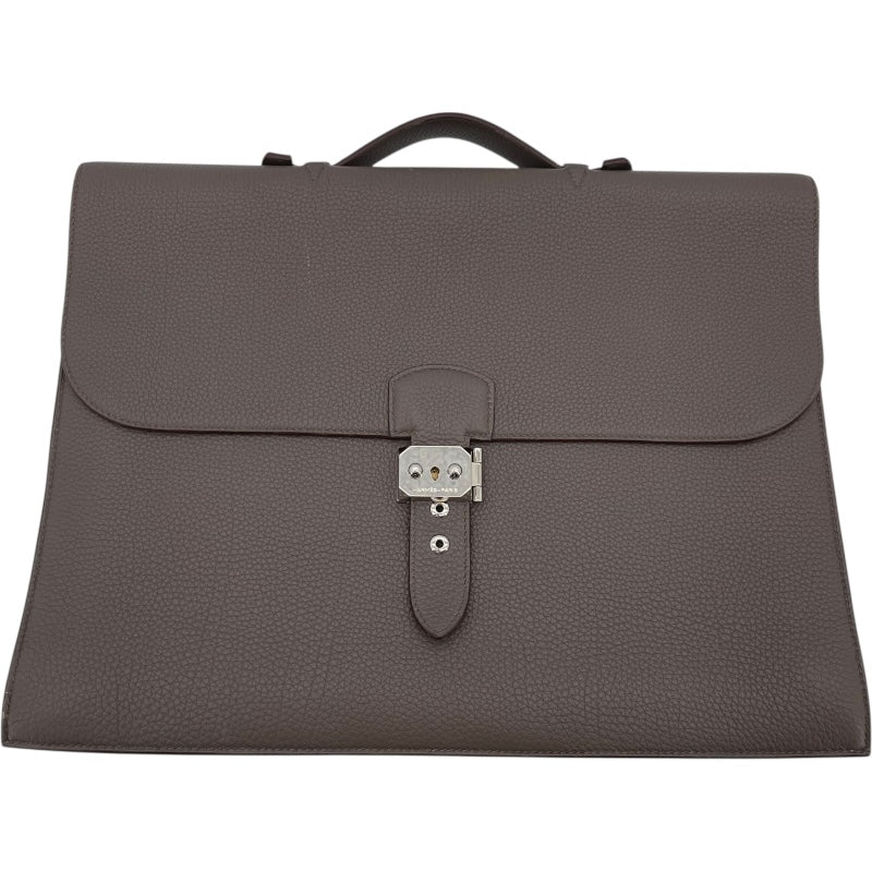 エルメス HERMES サックアデペッシュ38□ □Q刻印 エタン/SV金具 トゴ