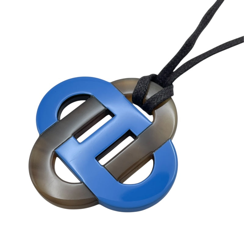 エルメス HERMES イザティス ネックレス ブルー バッファローホーン