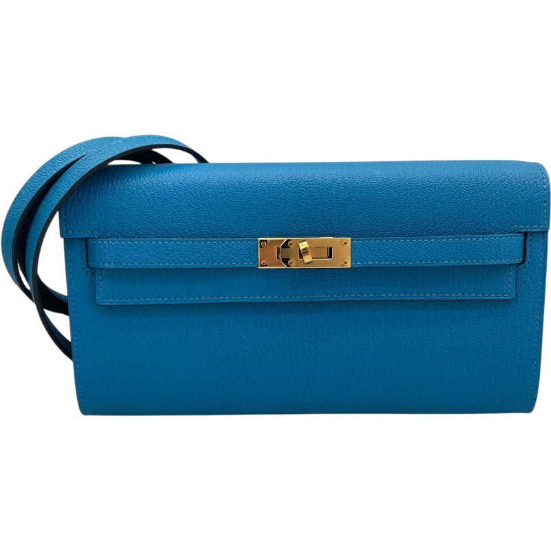 エルメス HERMES ケリートゥーゴー Z刻 ブルーフリーダ GD金具 シェーブル レディース ショルダーバッグ エルメス HERMES ケリートゥーゴー Z刻 ブルーフリーダ GD金具