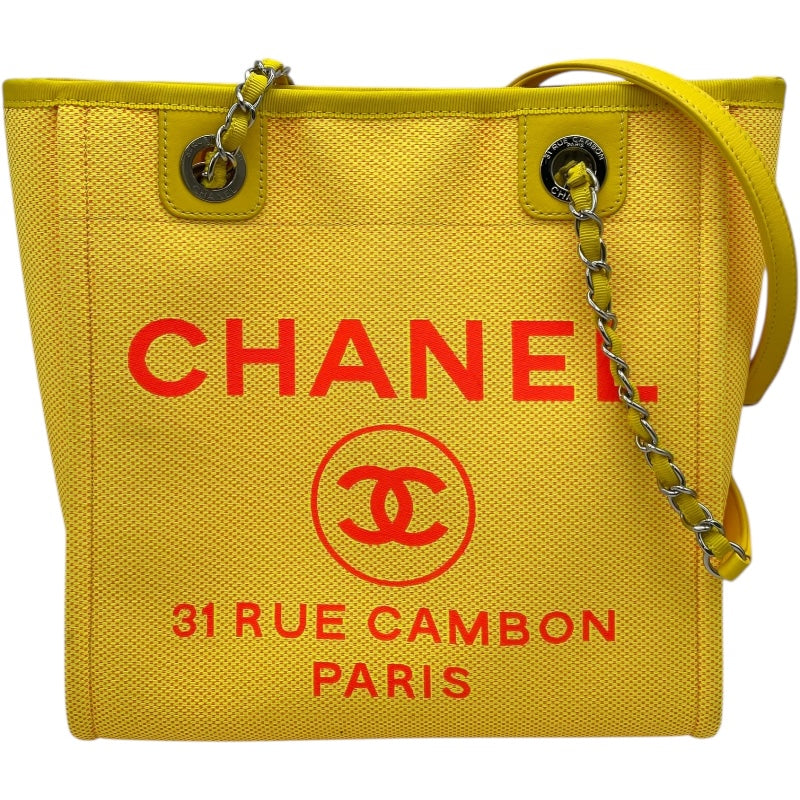 シャネル CHANEL ドーヴィルPM 31番台 イエロー SV金具 キャンバス