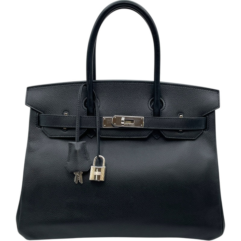エルメス HERMES バーキン30 □K刻印 (2007年製) ブラック シルバー