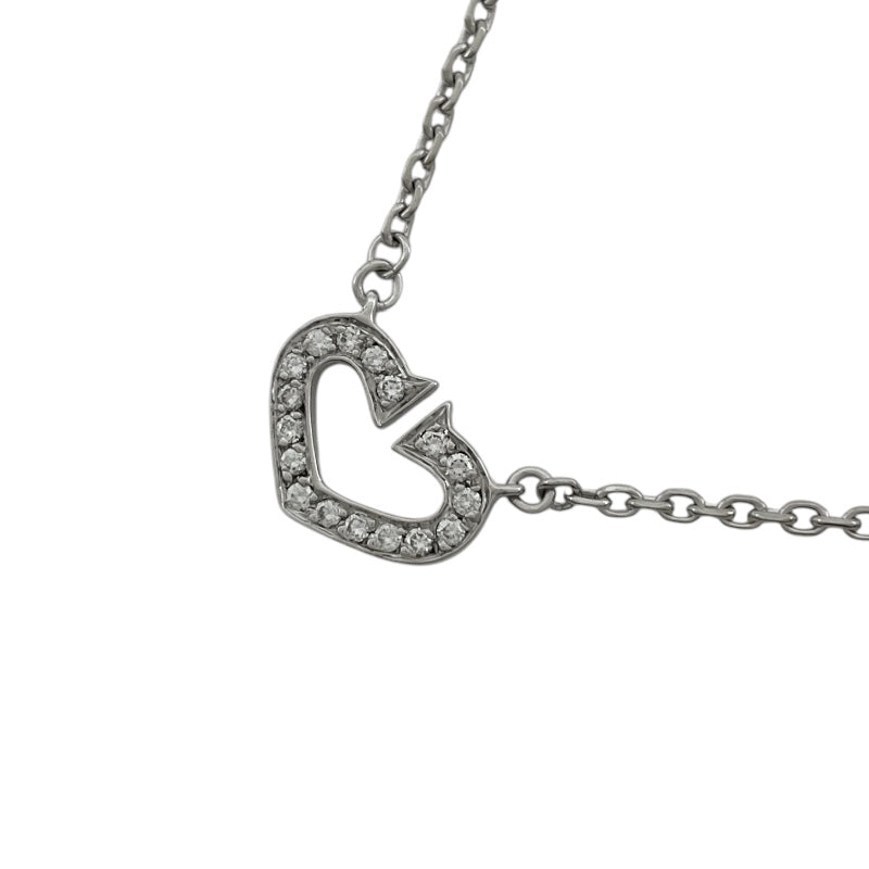 カルティエ cハートネックレス ダイヤ入り カルティエ Cartier Cハートネックレス ホワイトゴールド Au750