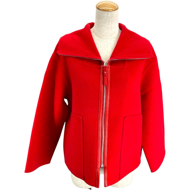 エルメス HERMES カシミヤジップアップショートコート 2H0120DB レッド