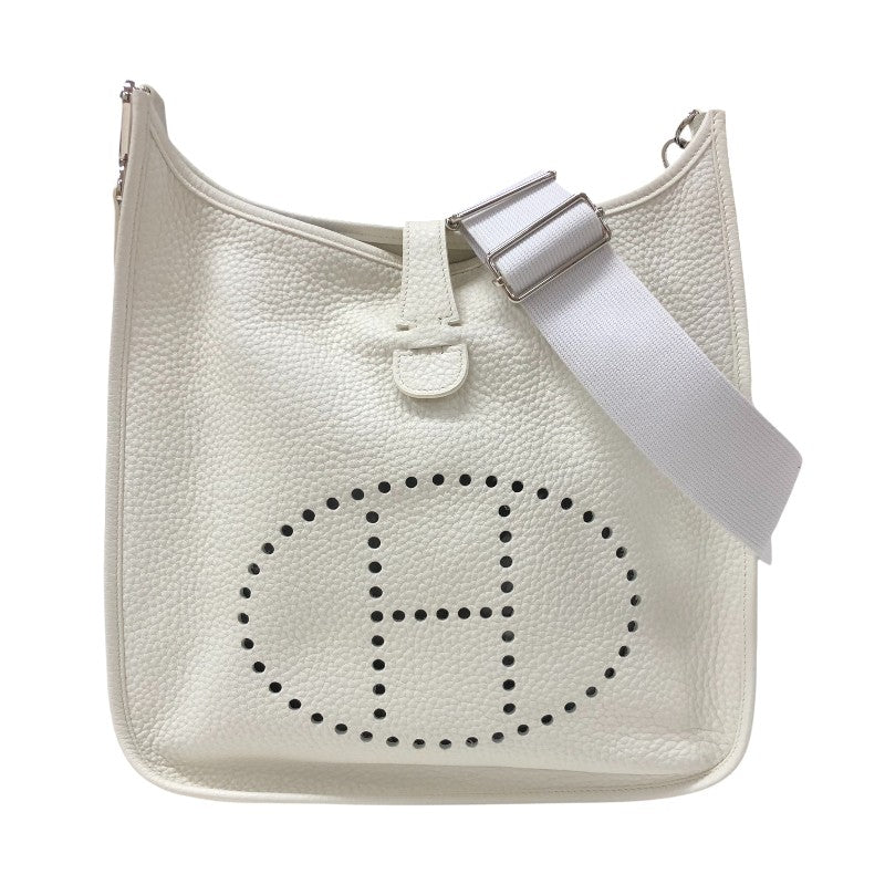 エルメス HERMES エヴリン3 GM □M刻 ホワイト シルバー金具 トリヨン