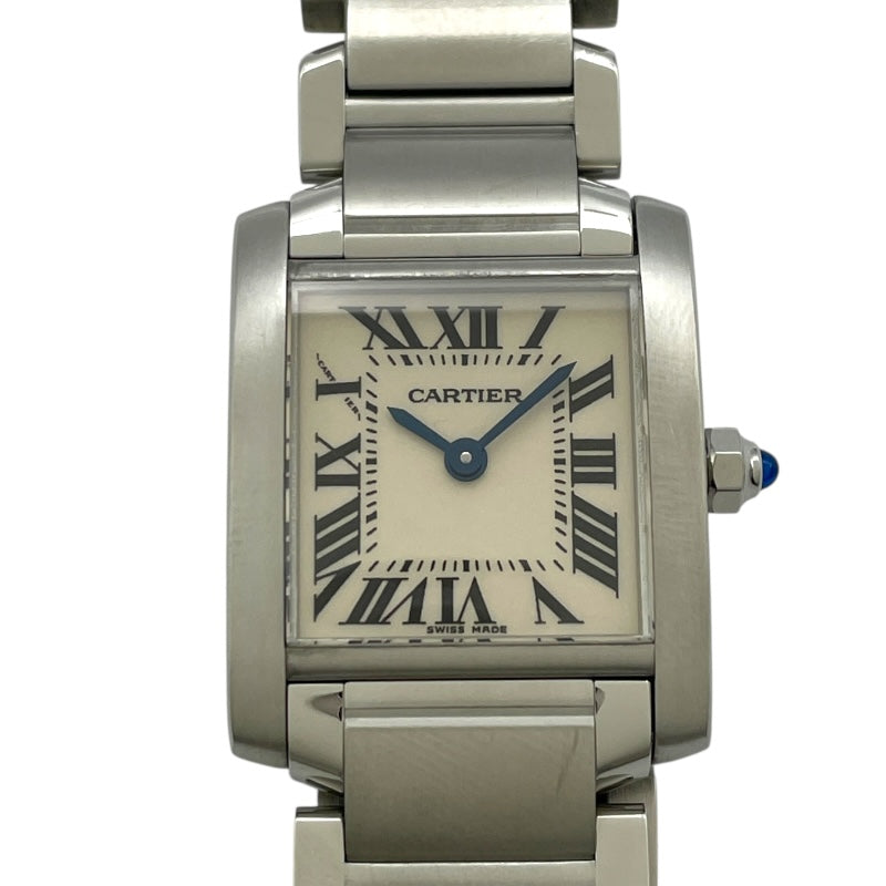 カルティエ Cartier タンクフランセーズ SM W51008Q3 アイボリー SS