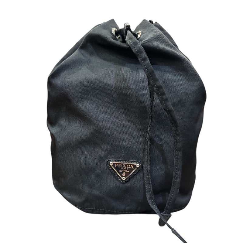 【正規】PRADA プラダ 巾着 アクセサリーポーチ ナイロン ブラック プラダ PRADA ナイロン巾着ポーチ ナイロン レディース その他バッグ
