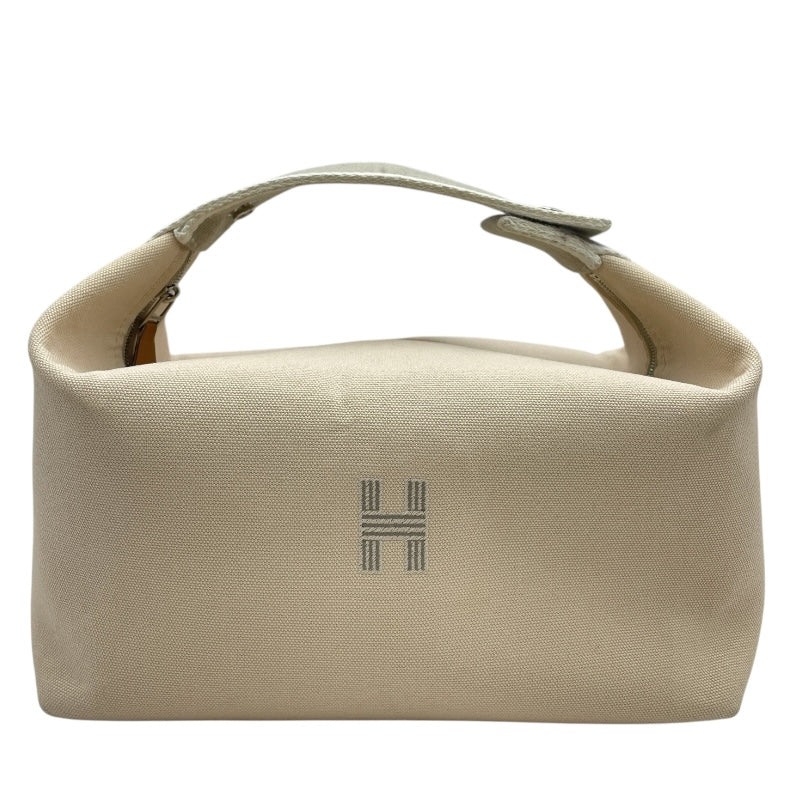 エルメス HERMES ブリッドアブラックGM ベージュ シルバー金具 トワル 